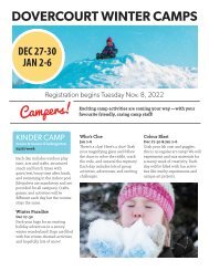 Dovercourt winter holiday camps 2022-23