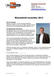 Nieuwsbrief november 2012 - Metalektro Zaanstreek