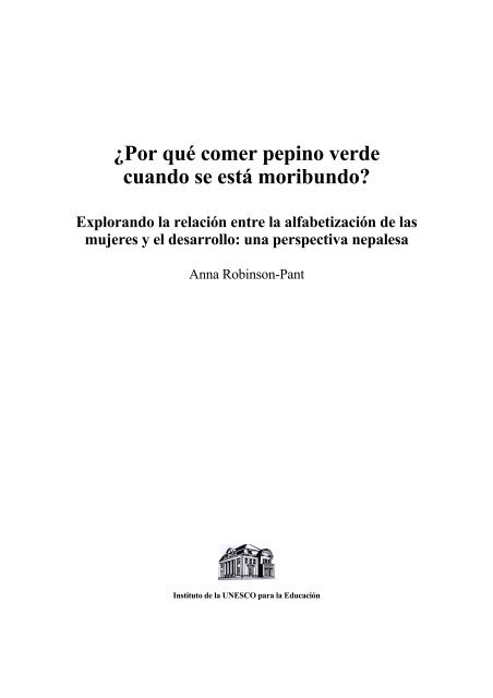 ¿Por qué comer pepino verde cuando se está moribundo? - Unesco