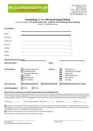 Anmeldung für das IHK-Azubi Speed Dating - Bildungsagentur GmbH