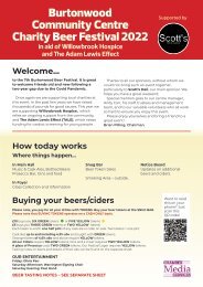 Burtonwood Beer Festival Information Sheet