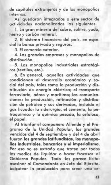 Monopolios y miseria- CEP 3 - Salvador Allende