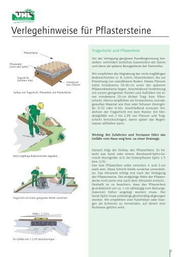 Verlegehinweise für Pflastersteine - UHL Verbundstein AG