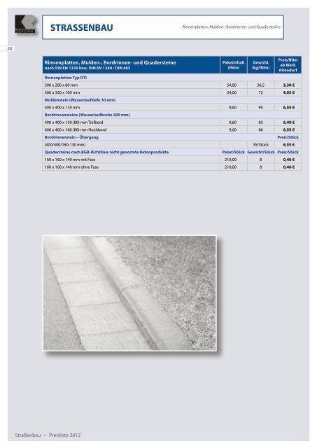 Preisliste - Kaspar Röckelein KG