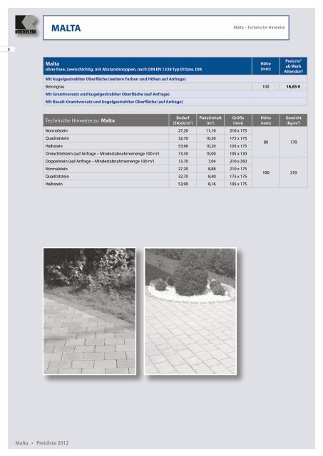 Preisliste - Kaspar Röckelein KG