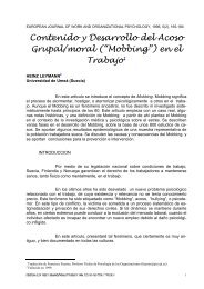 Contenido y Desarrollo del Acoso Grupal/moral (“Mobbing”) - ANAMIB