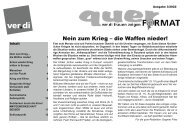 Zeitschrift quer ver.di Frauen Bayern (3/2022) Nein zum Krieg