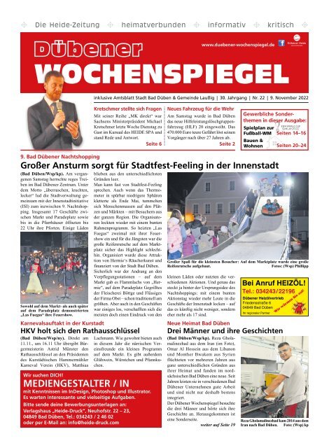 Dübener Wochenspiegel - Ausgabe 22 - Jahrgang 2022