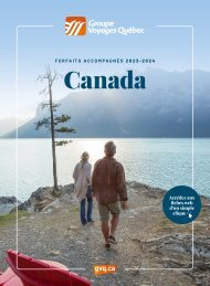 Canada — Forfaits accompagnés 2023-2024