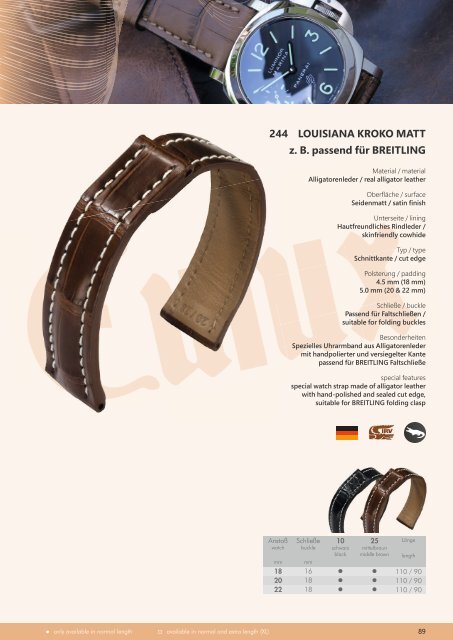 EULIT-Uhrbandkatalog 2023