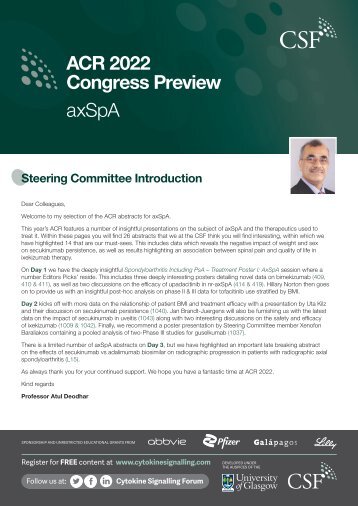 CSF ACR 2022 - Congress Preview (axSpA)