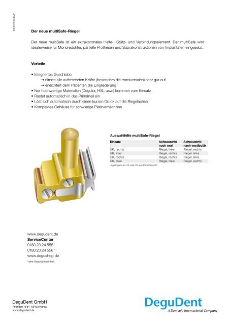 multiSafe Riegel Flyer