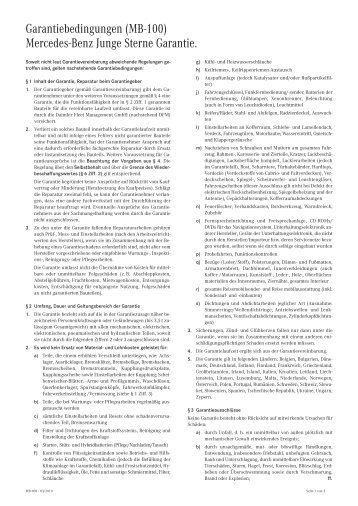 Mercedes Benz Junge Sterne Garantiebedingungen Mercedes Benz Junge Sterne Garantiebedingungen
