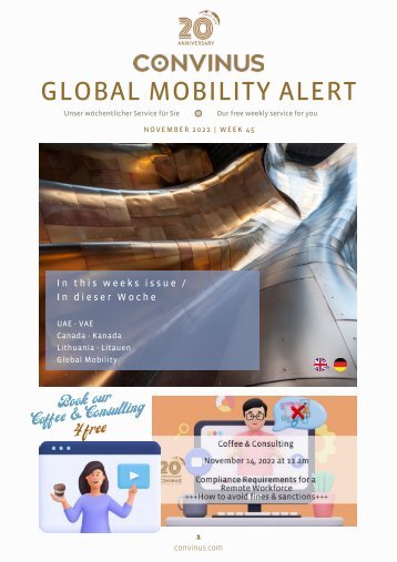 CONVINUS Global Mobility Alert Week 45.2022
