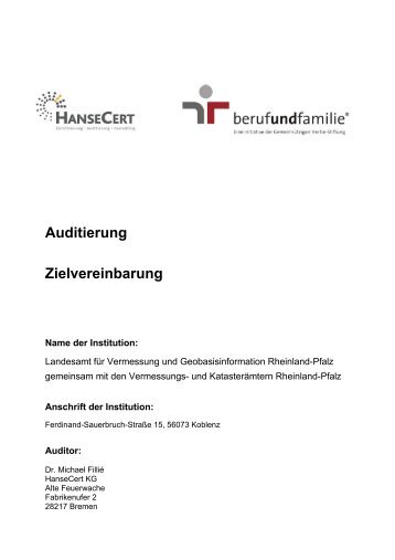 audit berufundfamilie - Vermessungs - in Rheinland-Pfalz