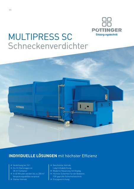 PÖTTINGER Multipress Schneckenverdichter, Prospekt 2018, deutsch