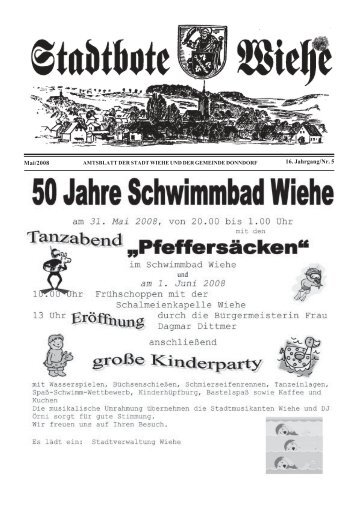 50 Jahre Schwimmbad 50 Jahre Schwimmbad 50 ... - Stadt Wiehe