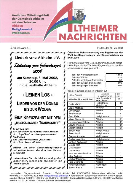 Einladung zum Jahre Einladung zum Jahreskonzert 2008