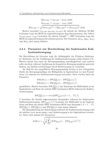 Validierung prädiktiver und funktionaler Methoden zur Lokalisierung ...