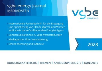 vgbe energy journal - Mediadaten 2023 / Media Information 2023 | Themenplanung / Topics