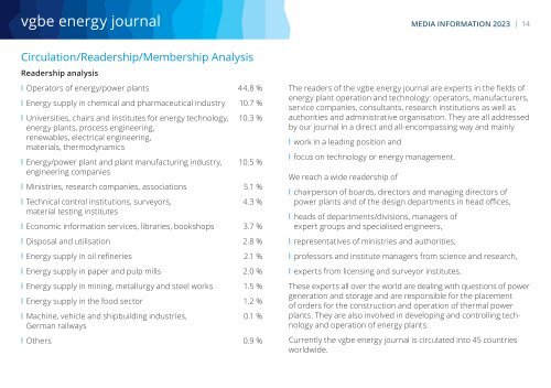 vgbe energy journal - Mediadaten 2023 / Media Information 2023 | Themenplanung / Topics