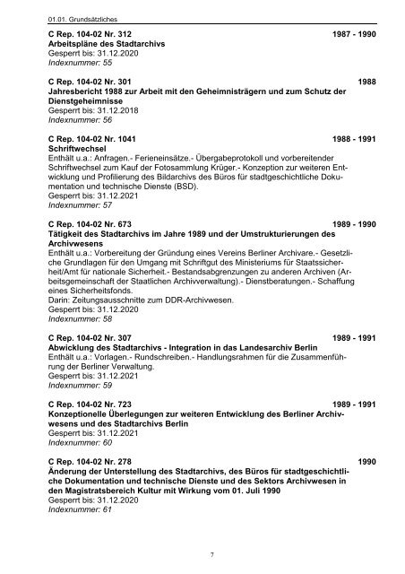 Landesarchiv Berlin C Rep. 104-02 Stadtarchiv Berlin