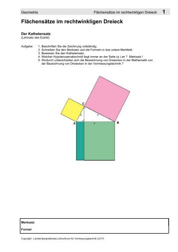 1 Flächensätze im rechtwinkligen Dreieck