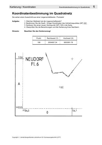 1 Koordinatenbestimmung im Quadratnetz