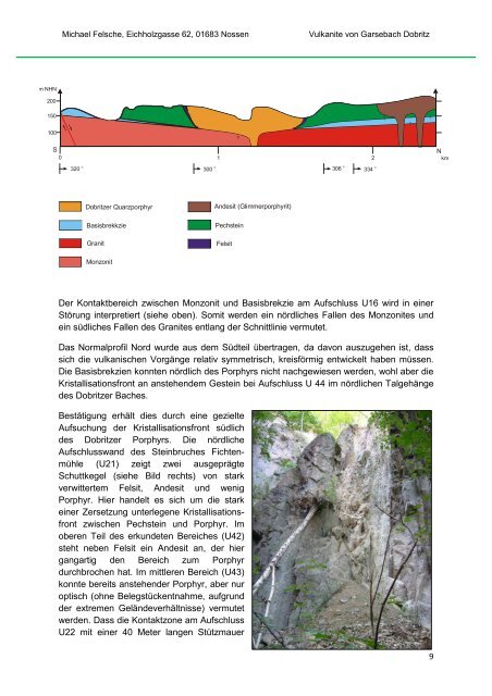Vulkanite von Garsebach - Dobritz - Nossen Bergbau Gersdorf