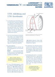 UTM - Abbildung und UTM - Koordinaten - Bayern