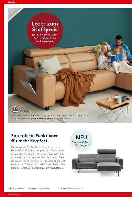 Stressless mit Beiblatt 46-48-22 