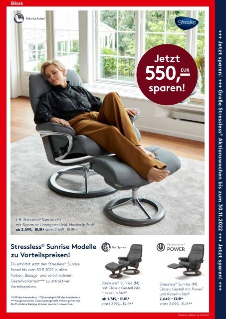 Stressless mit Beiblatt 46-48-22 