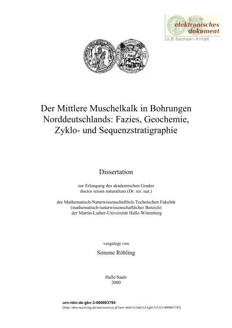 Der Mittlere Muschelkalk in Bohrungen Norddeutschlands: Fazies ...