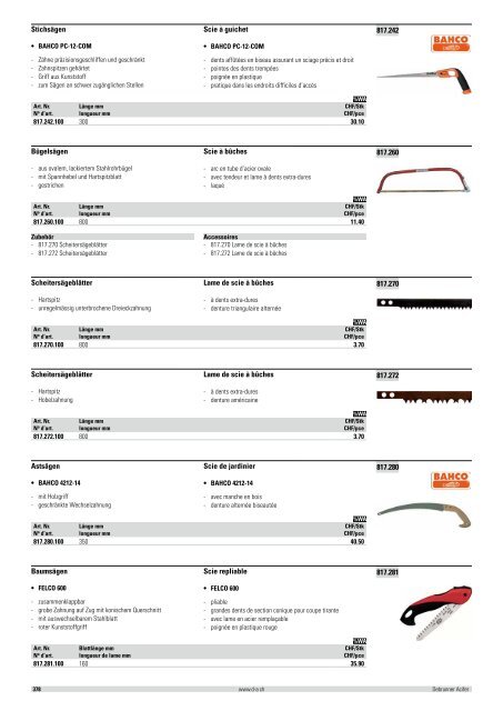 Bauwerkzeuge, Vermessungstechnik Outils de ... - Debrunner Acifer