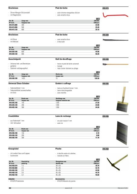 Bauwerkzeuge, Vermessungstechnik Outils de ... - Debrunner Acifer