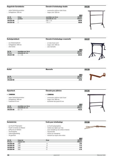 Bauwerkzeuge, Vermessungstechnik Outils de ... - Debrunner Acifer