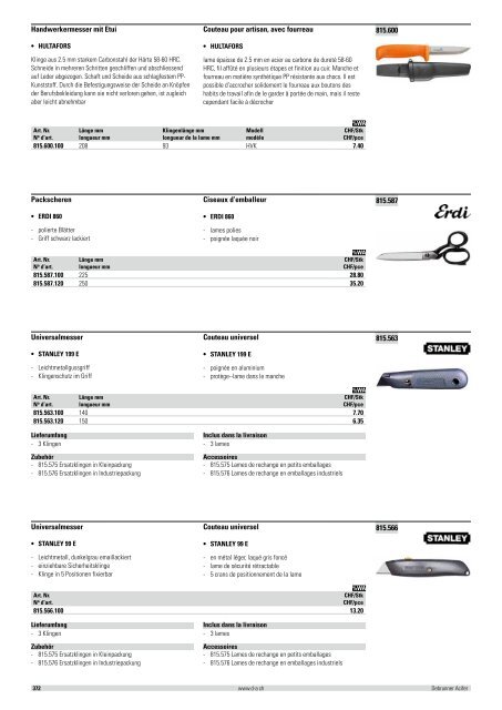 Bauwerkzeuge, Vermessungstechnik Outils de ... - Debrunner Acifer