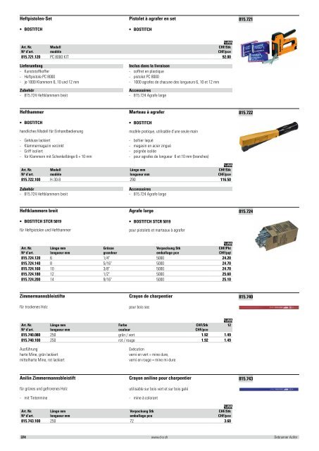 Bauwerkzeuge, Vermessungstechnik Outils de ... - Debrunner Acifer