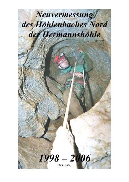 Neuvermessung des Höhlenbaches Nord der Hermannshöhle 1998