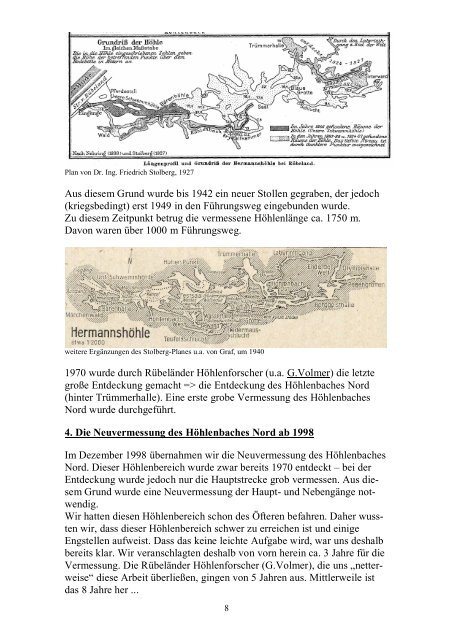 Neuvermessung des Höhlenbaches Nord der Hermannshöhle 1998