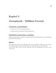 Kapitel 5 Atomphysik - Millikan-Versuch - I. Physikalisches Institut B