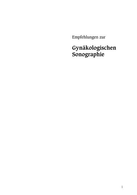 Gynäkologischen Sonographie - Klinik für Geburtshilfe ...