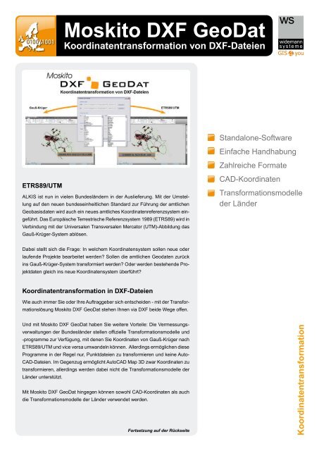 Moskito DXF GeoDat - Widemann Systeme GmbH
