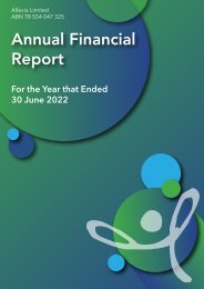 Allevia Annual Financial Report 2022