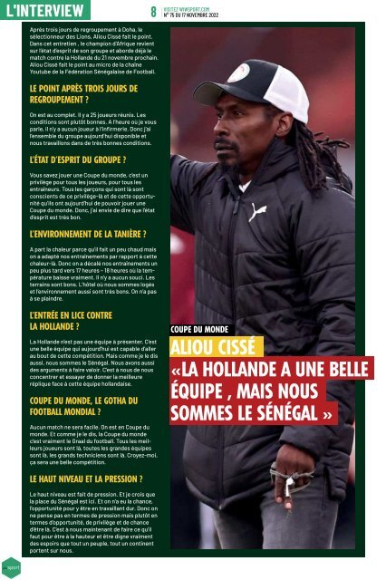 Journal wiwsport n75 - 17 novembre 2022