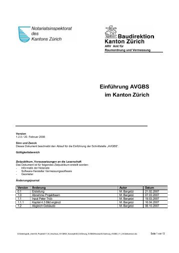 2 Einführung AVGBS im Kanton Zürich