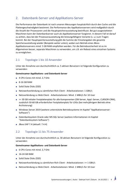 Systemvoraussetzungen Version 2023.1