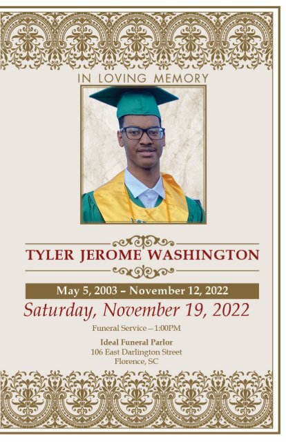 Tyler Washington Memorial Program