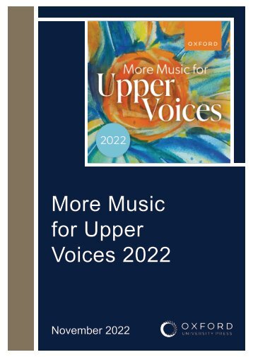 More Music for Upper Voices 2022 booklet