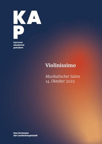 Programmheft Musikalischer Salon: Violinissimo